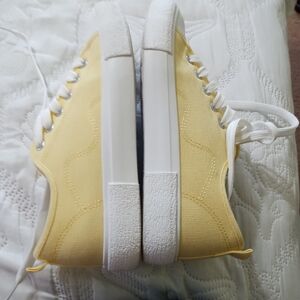 Yellow Canvas Sneakers with White Soles